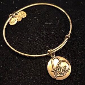 Alex and Ani Gold Love Charm Bangle